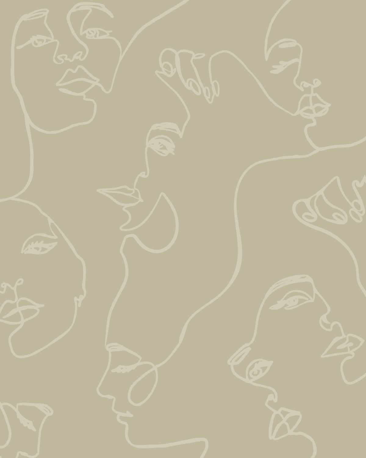 Faces in Duck in Khaki Wallpaper