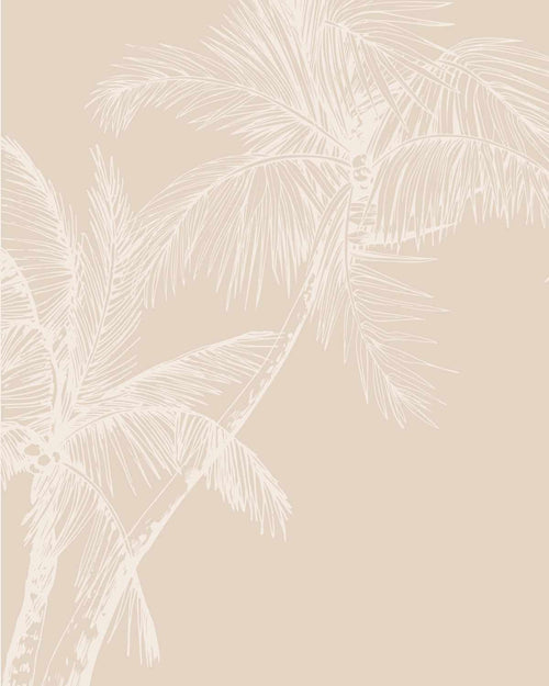 The Palms Wallpaper in Almond