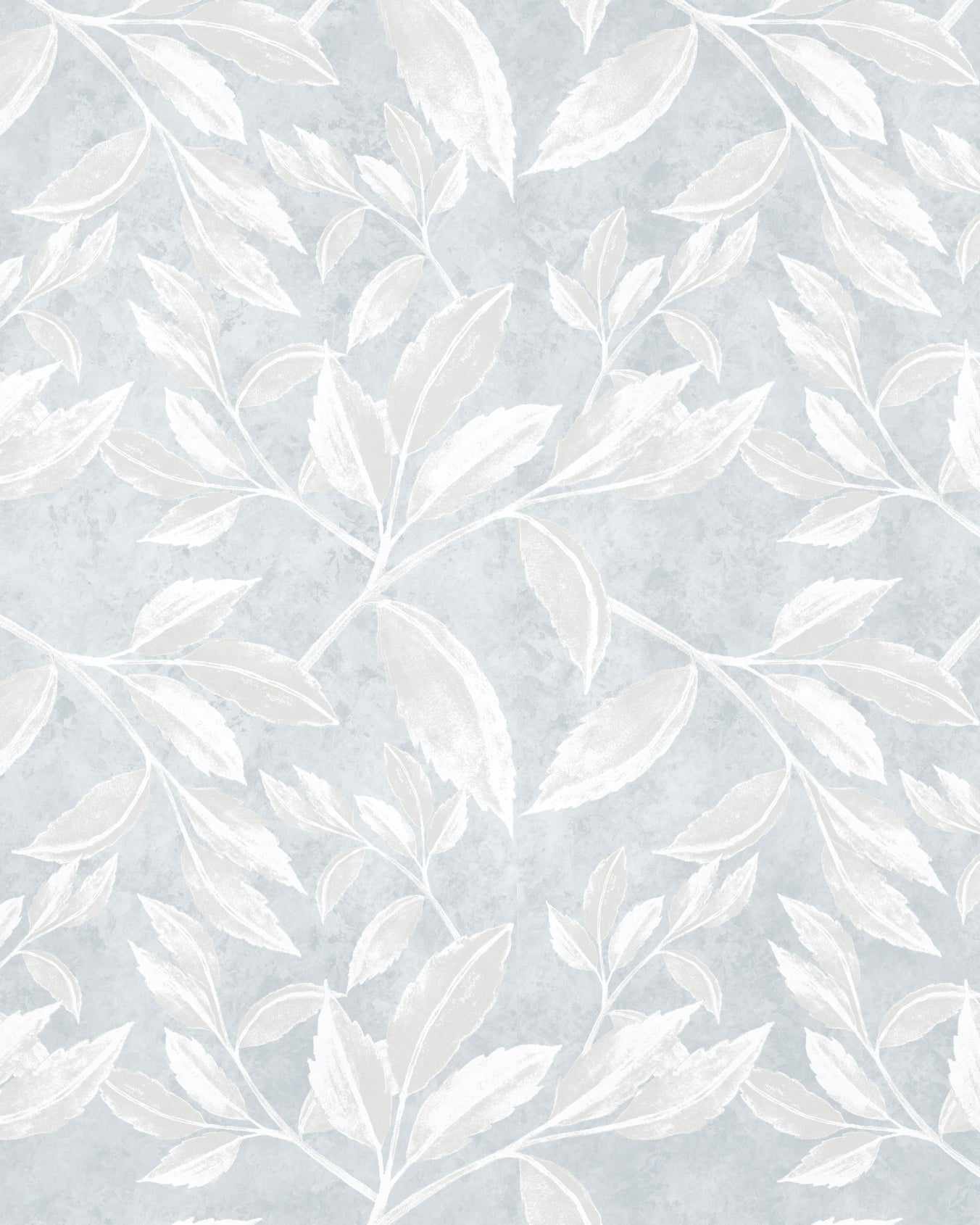 Autumn Leaves Wallpaper in Sky Blue