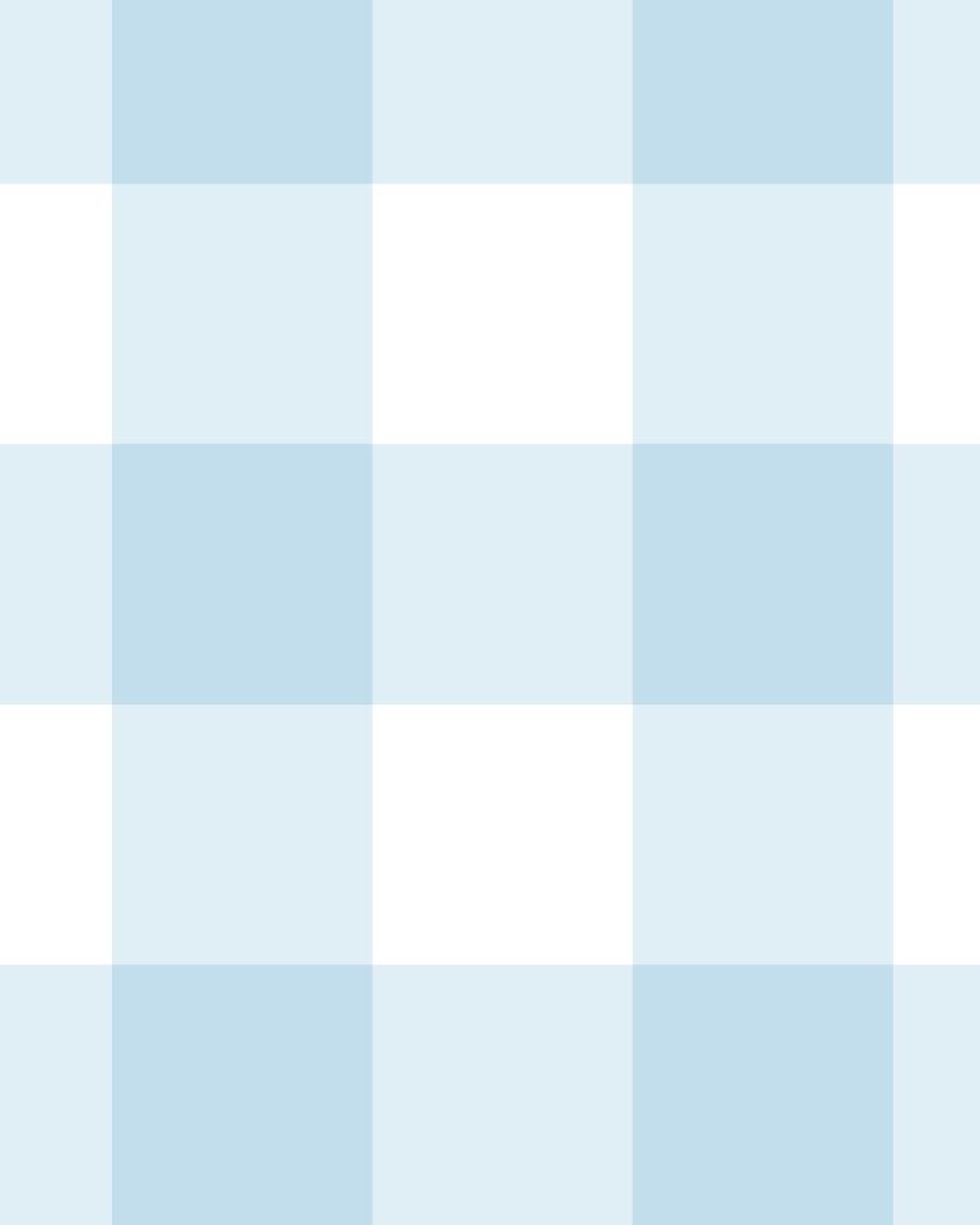 Large Gingham Check Light Blue Wallpaper