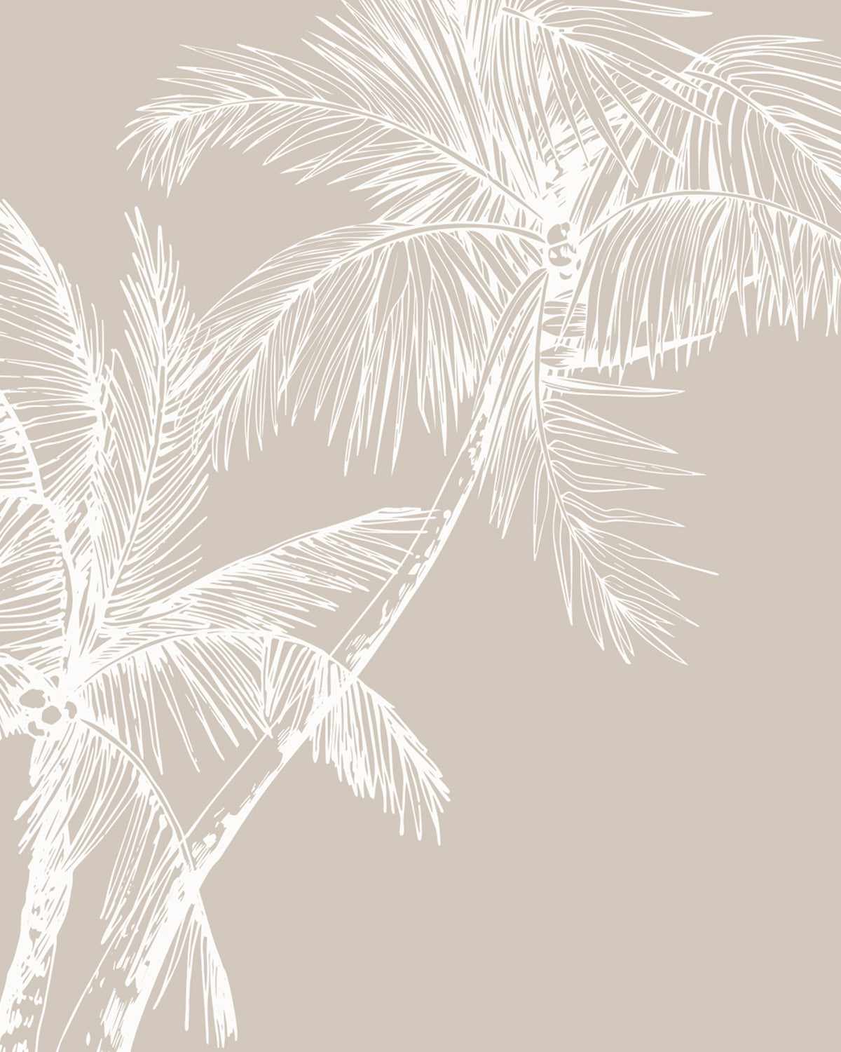 The Palms Wallpaper in Ecru