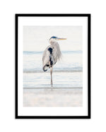 Heron No I Art Print-PRINT-Olive et Oriel-Olive et Oriel-A5 | 5.8" x 8.3" | 14.8 x 21cm-Black-With White Border-Buy-Australian-Art-Prints-Online-with-Olive-et-Oriel-Your-Artwork-Specialists-Austrailia-Decorate-With-Coastal-Photo-Wall-Art-Prints-From-Our-Beach-House-Artwork-Collection-Fine-Poster-and-Framed-Artwork
