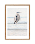 Heron No I Art Print-PRINT-Olive et Oriel-Olive et Oriel-50x70 cm | 19.6" x 27.5"-Walnut-With White Border-Buy-Australian-Art-Prints-Online-with-Olive-et-Oriel-Your-Artwork-Specialists-Austrailia-Decorate-With-Coastal-Photo-Wall-Art-Prints-From-Our-Beach-House-Artwork-Collection-Fine-Poster-and-Framed-Artwork