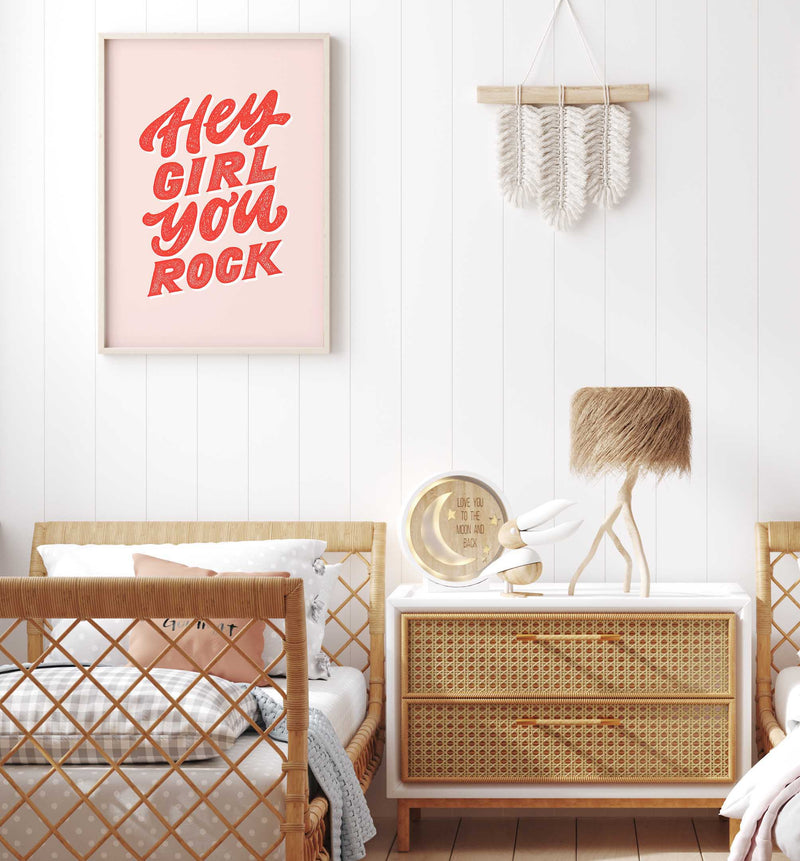 Hey Girl, You Rock Art Print-PRINT-Olive et Oriel-Olive et Oriel-Buy-Australian-Art-Prints-Online-with-Olive-et-Oriel-Your-Artwork-Specialists-Austrailia-Decorate-With-Coastal-Photo-Wall-Art-Prints-From-Our-Beach-House-Artwork-Collection-Fine-Poster-and-Framed-Artwork