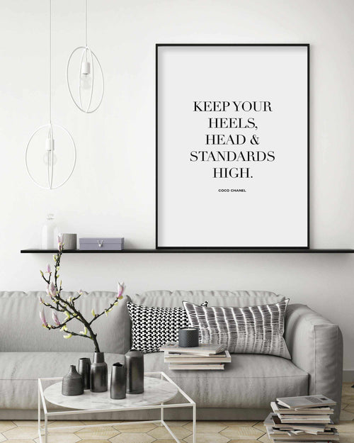 High Standards | Coco Chanel Art Print-PRINT-Olive et Oriel-Olive et Oriel-Buy-Australian-Art-Prints-Online-with-Olive-et-Oriel-Your-Artwork-Specialists-Austrailia-Decorate-With-Coastal-Photo-Wall-Art-Prints-From-Our-Beach-House-Artwork-Collection-Fine-Poster-and-Framed-Artwork