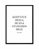 High Standards | Coco Chanel Art Print-PRINT-Olive et Oriel-Olive et Oriel-A5 | 5.8" x 8.3" | 14.8 x 21cm-Black-With White Border-Buy-Australian-Art-Prints-Online-with-Olive-et-Oriel-Your-Artwork-Specialists-Austrailia-Decorate-With-Coastal-Photo-Wall-Art-Prints-From-Our-Beach-House-Artwork-Collection-Fine-Poster-and-Framed-Artwork