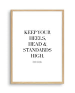 High Standards | Coco Chanel Art Print-PRINT-Olive et Oriel-Olive et Oriel-A5 | 5.8" x 8.3" | 14.8 x 21cm-Oak-With White Border-Buy-Australian-Art-Prints-Online-with-Olive-et-Oriel-Your-Artwork-Specialists-Austrailia-Decorate-With-Coastal-Photo-Wall-Art-Prints-From-Our-Beach-House-Artwork-Collection-Fine-Poster-and-Framed-Artwork