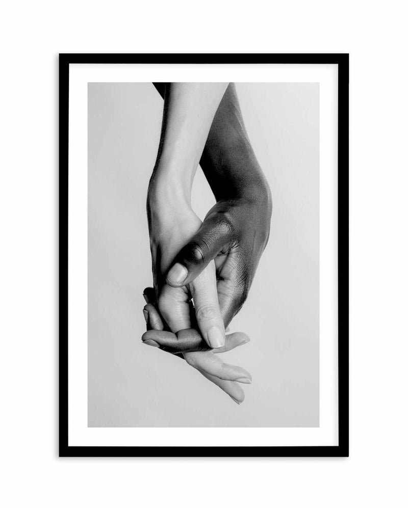 Holding Hands II Art Print-PRINT-Olive et Oriel-Olive et Oriel-A5 | 5.8" x 8.3" | 14.8 x 21cm-Black-With White Border-Buy-Australian-Art-Prints-Online-with-Olive-et-Oriel-Your-Artwork-Specialists-Austrailia-Decorate-With-Coastal-Photo-Wall-Art-Prints-From-Our-Beach-House-Artwork-Collection-Fine-Poster-and-Framed-Artwork