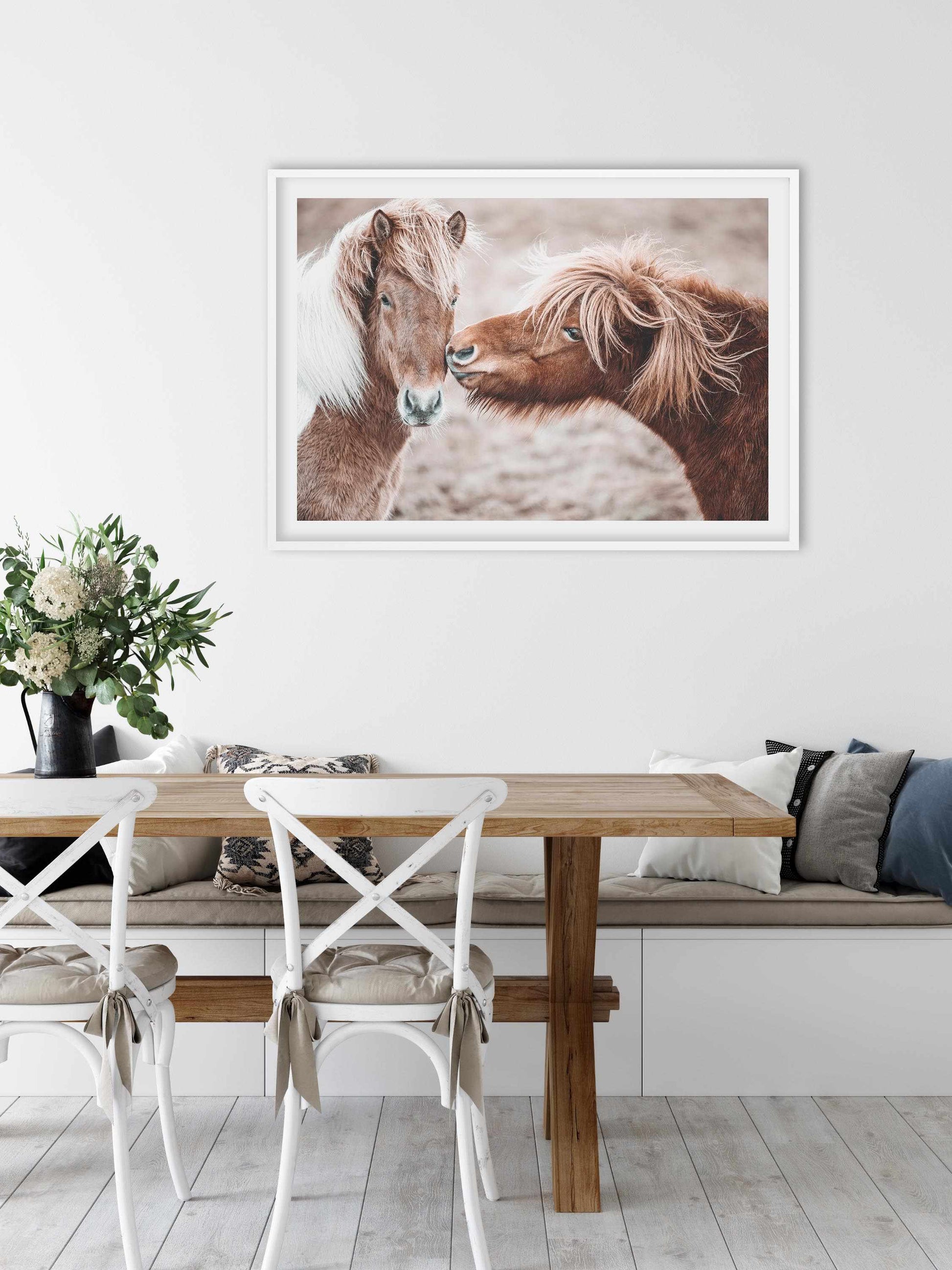 Horse Kisses Art Print-PRINT-Olive et Oriel-Olive et Oriel-Buy-Australian-Art-Prints-Online-with-Olive-et-Oriel-Your-Artwork-Specialists-Austrailia-Decorate-With-Coastal-Photo-Wall-Art-Prints-From-Our-Beach-House-Artwork-Collection-Fine-Poster-and-Framed-Artwork