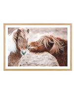 Horse Kisses Art Print-PRINT-Olive et Oriel-Olive et Oriel-A5 | 5.8" x 8.3" | 14.8 x 21cm-Oak-With White Border-Buy-Australian-Art-Prints-Online-with-Olive-et-Oriel-Your-Artwork-Specialists-Austrailia-Decorate-With-Coastal-Photo-Wall-Art-Prints-From-Our-Beach-House-Artwork-Collection-Fine-Poster-and-Framed-Artwork