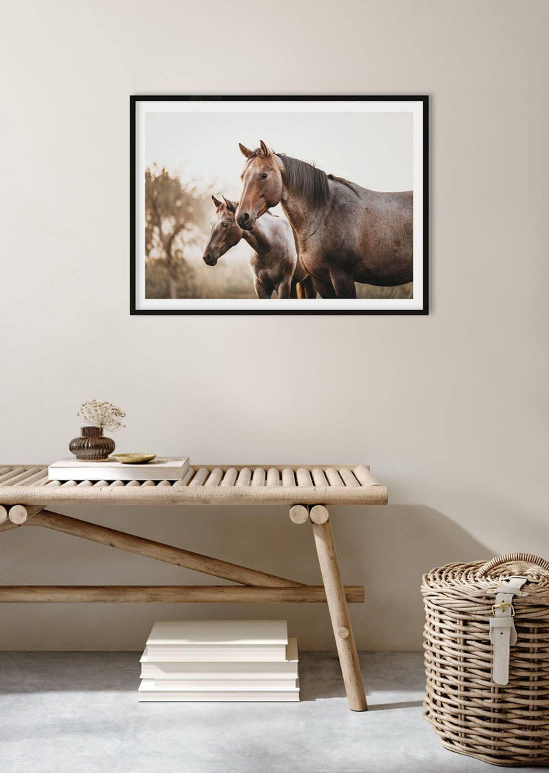 Horses in the Mist Art Print-PRINT-Olive et Oriel-Olive et Oriel-Buy-Australian-Art-Prints-Online-with-Olive-et-Oriel-Your-Artwork-Specialists-Austrailia-Decorate-With-Coastal-Photo-Wall-Art-Prints-From-Our-Beach-House-Artwork-Collection-Fine-Poster-and-Framed-Artwork