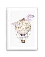 Hot Air Balloon | Pink Art Print-PRINT-Olive et Oriel-Olive et Oriel-A5 | 5.8" x 8.3" | 14.8 x 21cm-Unframed Art Print-With White Border-Buy-Australian-Art-Prints-Online-with-Olive-et-Oriel-Your-Artwork-Specialists-Austrailia-Decorate-With-Coastal-Photo-Wall-Art-Prints-From-Our-Beach-House-Artwork-Collection-Fine-Poster-and-Framed-Artwork