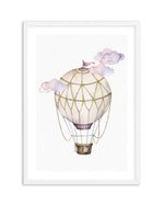 Hot Air Balloon | Pink Art Print-PRINT-Olive et Oriel-Olive et Oriel-A5 | 5.8" x 8.3" | 14.8 x 21cm-White-With White Border-Buy-Australian-Art-Prints-Online-with-Olive-et-Oriel-Your-Artwork-Specialists-Austrailia-Decorate-With-Coastal-Photo-Wall-Art-Prints-From-Our-Beach-House-Artwork-Collection-Fine-Poster-and-Framed-Artwork