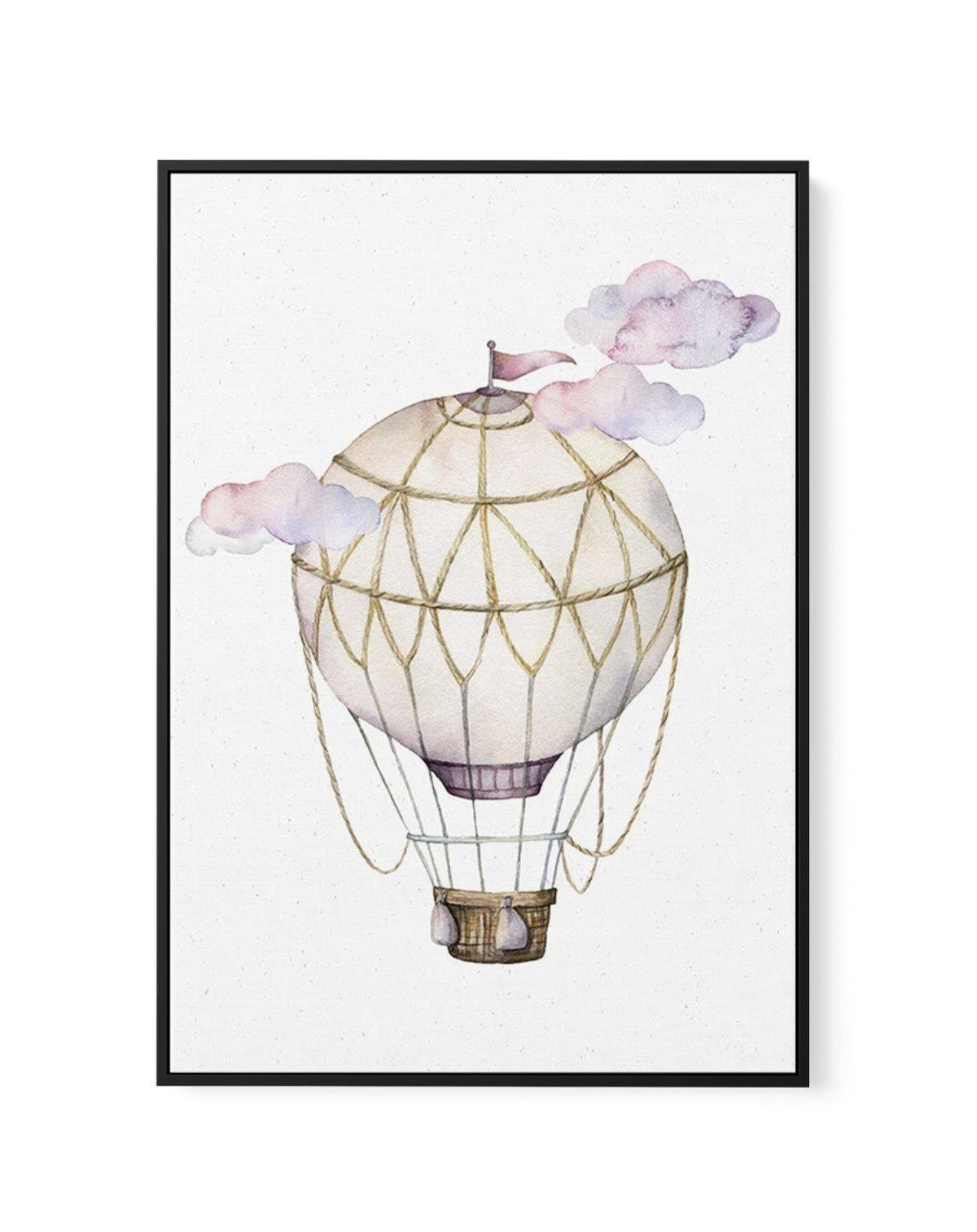 Hot Air Balloon | Pink | Framed Canvas-CANVAS-You can shop wall art online with Olive et Oriel for everything from abstract art to fun kids wall art. Our beautiful modern art prints and canvas art are available from large canvas prints to wall art paintings and our proudly Australian artwork collection offers only the highest quality framed large wall art and canvas art Australia - You can buy fashion photography prints or Hampton print posters and paintings on canvas from Olive et Oriel and hav