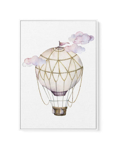 Hot Air Balloon | Pink | Framed Canvas-CANVAS-You can shop wall art online with Olive et Oriel for everything from abstract art to fun kids wall art. Our beautiful modern art prints and canvas art are available from large canvas prints to wall art paintings and our proudly Australian artwork collection offers only the highest quality framed large wall art and canvas art Australia - You can buy fashion photography prints or Hampton print posters and paintings on canvas from Olive et Oriel and hav