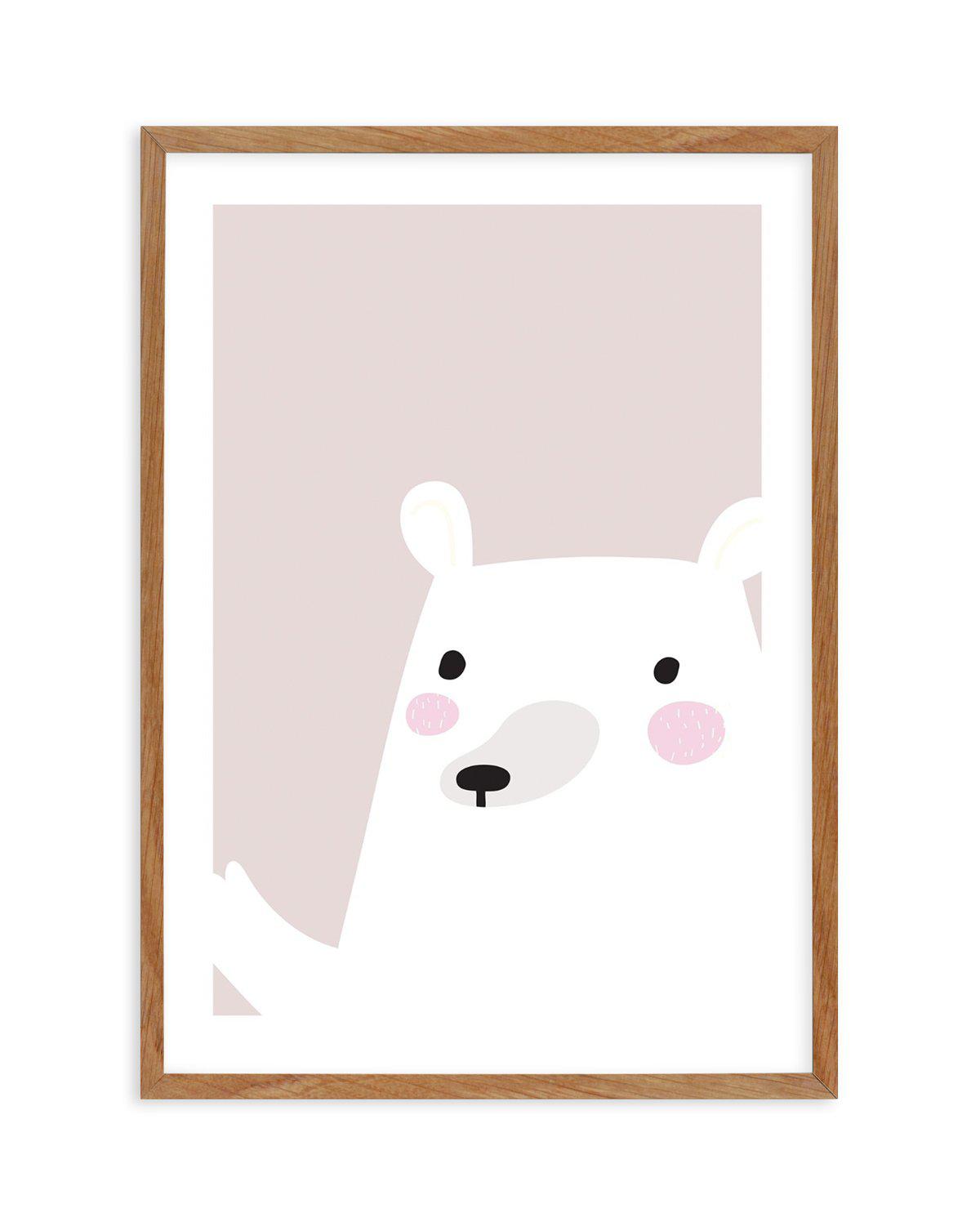 Howdy Bear Art Print-PRINT-Olive et Oriel-Olive et Oriel-50x70 cm | 19.6" x 27.5"-Walnut-With White Border-Buy-Australian-Art-Prints-Online-with-Olive-et-Oriel-Your-Artwork-Specialists-Austrailia-Decorate-With-Coastal-Photo-Wall-Art-Prints-From-Our-Beach-House-Artwork-Collection-Fine-Poster-and-Framed-Artwork