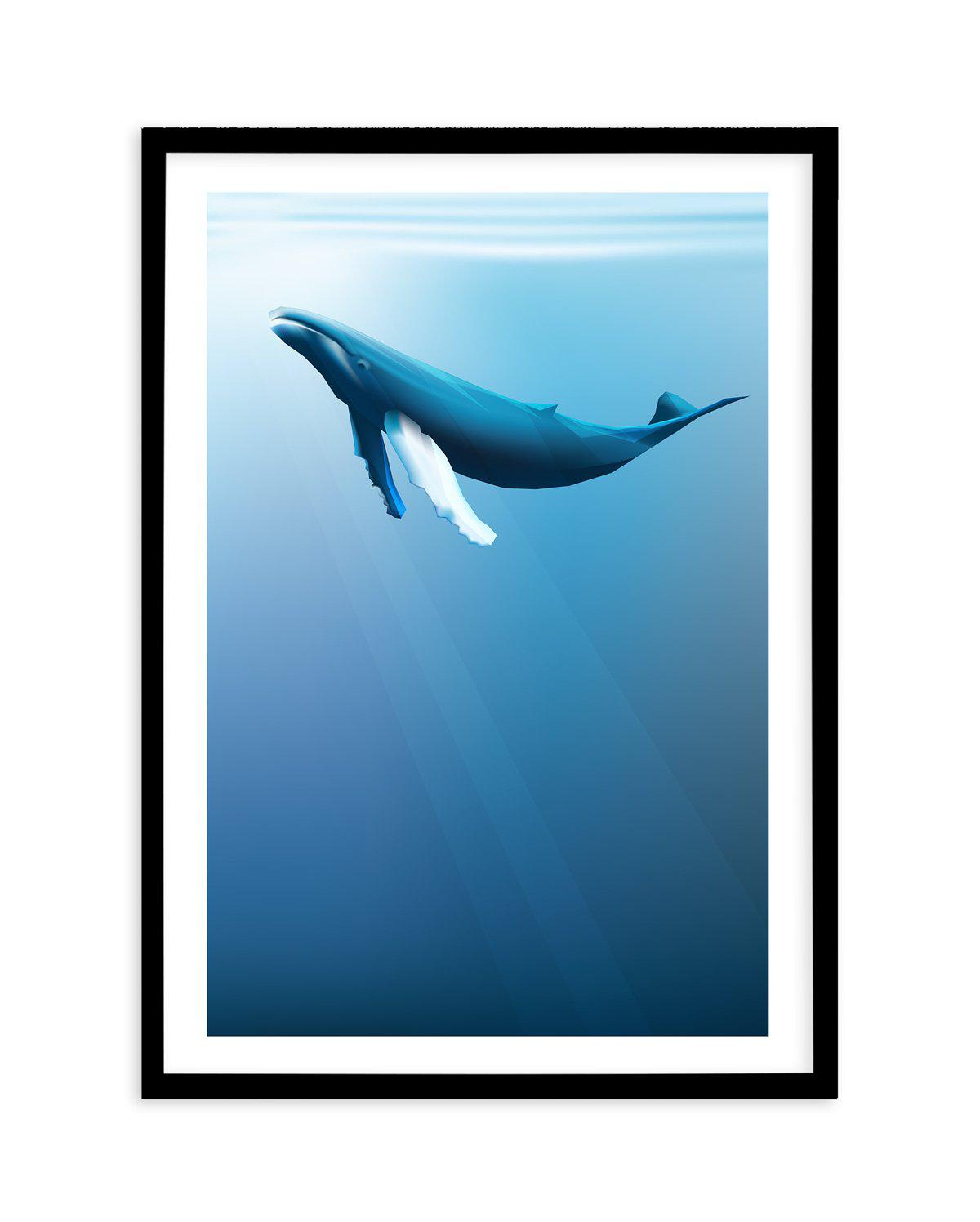 Humpback | Graphic Whales Collection Art Print-PRINT-Olive et Oriel-Olive et Oriel-A5 | 5.8" x 8.3" | 14.8 x 21cm-Black-With White Border-Buy-Australian-Art-Prints-Online-with-Olive-et-Oriel-Your-Artwork-Specialists-Austrailia-Decorate-With-Coastal-Photo-Wall-Art-Prints-From-Our-Beach-House-Artwork-Collection-Fine-Poster-and-Framed-Artwork