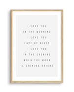 I Love You All Day Art Print-PRINT-Olive et Oriel-Olive et Oriel-A5 | 5.8" x 8.3" | 14.8 x 21cm-Oak-With White Border-Buy-Australian-Art-Prints-Online-with-Olive-et-Oriel-Your-Artwork-Specialists-Austrailia-Decorate-With-Coastal-Photo-Wall-Art-Prints-From-Our-Beach-House-Artwork-Collection-Fine-Poster-and-Framed-Artwork