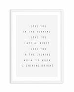 I Love You All Day Art Print-PRINT-Olive et Oriel-Olive et Oriel-A5 | 5.8" x 8.3" | 14.8 x 21cm-White-With White Border-Buy-Australian-Art-Prints-Online-with-Olive-et-Oriel-Your-Artwork-Specialists-Austrailia-Decorate-With-Coastal-Photo-Wall-Art-Prints-From-Our-Beach-House-Artwork-Collection-Fine-Poster-and-Framed-Artwork