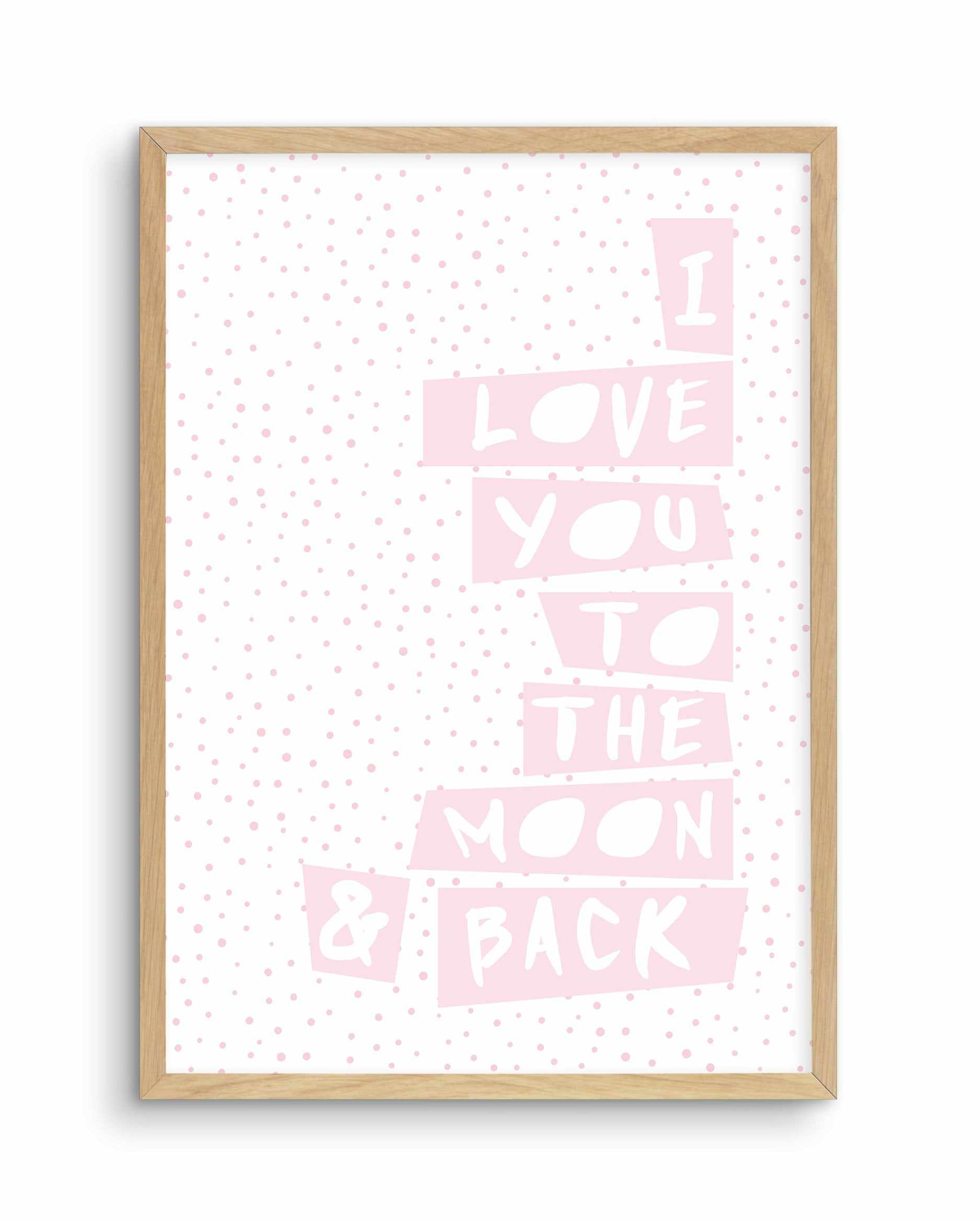 I Love You To Moon + Back | 3 Colour Options Art Print-PRINT-Olive et Oriel-Olive et Oriel-A5 | 5.8" x 8.3" | 14.8 x 21cm-Oak-With White Border-Buy-Australian-Art-Prints-Online-with-Olive-et-Oriel-Your-Artwork-Specialists-Austrailia-Decorate-With-Coastal-Photo-Wall-Art-Prints-From-Our-Beach-House-Artwork-Collection-Fine-Poster-and-Framed-Artwork