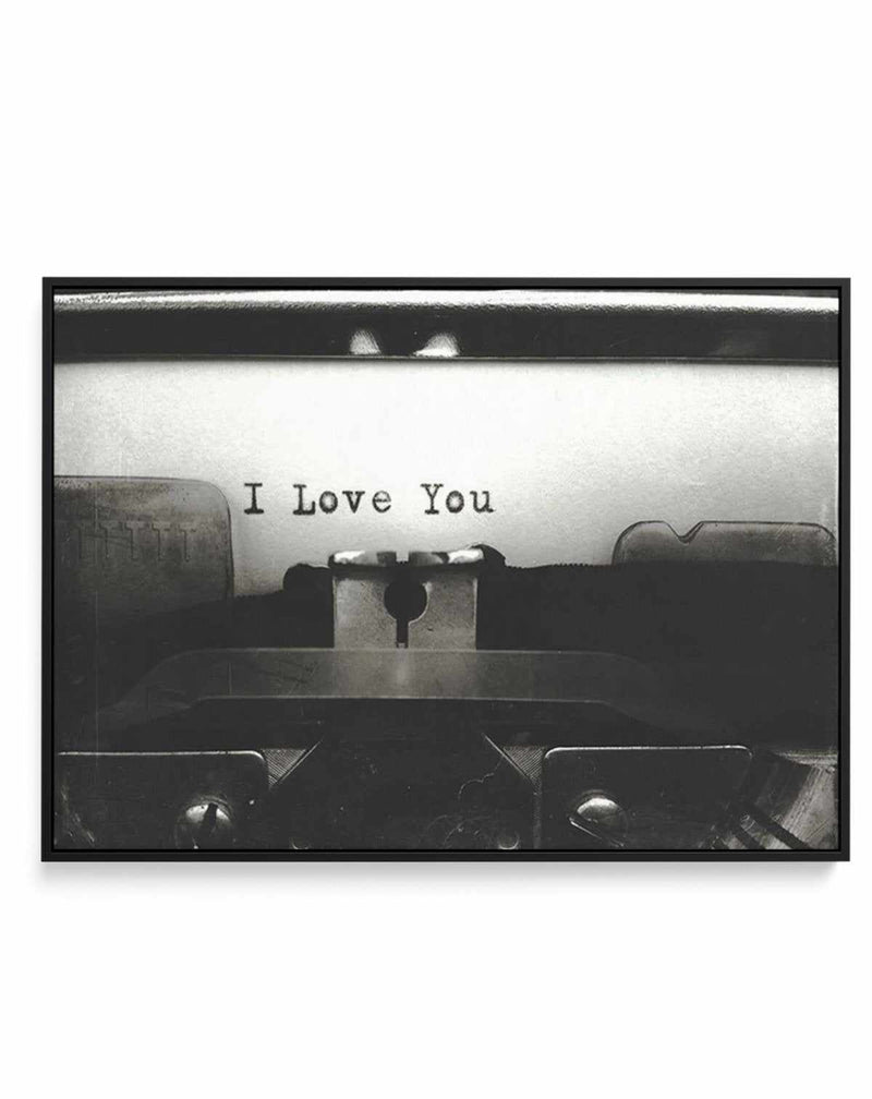 I Love You | Typewriter | Framed Canvas-CANVAS-You can shop wall art online with Olive et Oriel for everything from abstract art to fun kids wall art. Our beautiful modern art prints and canvas art are available from large canvas prints to wall art paintings and our proudly Australian artwork collection offers only the highest quality framed large wall art and canvas art Australia - You can buy fashion photography prints or Hampton print posters and paintings on canvas from Olive et Oriel and ha