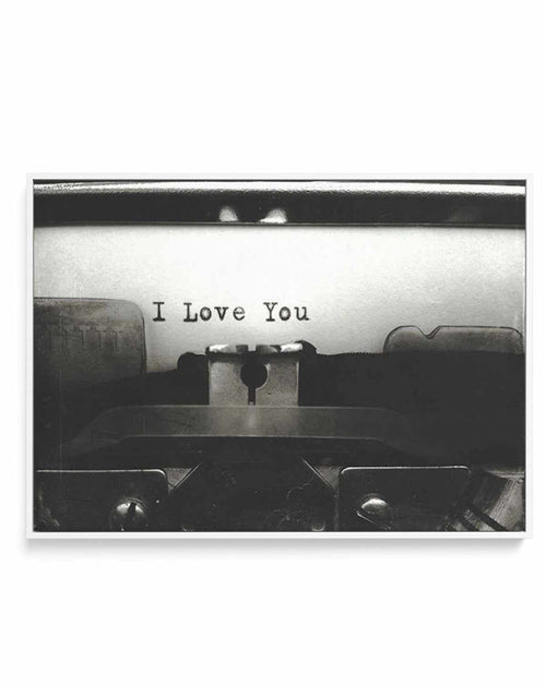 I Love You | Typewriter | Framed Canvas-CANVAS-You can shop wall art online with Olive et Oriel for everything from abstract art to fun kids wall art. Our beautiful modern art prints and canvas art are available from large canvas prints to wall art paintings and our proudly Australian artwork collection offers only the highest quality framed large wall art and canvas art Australia - You can buy fashion photography prints or Hampton print posters and paintings on canvas from Olive et Oriel and ha