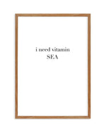 I Need Vitamin Sea Art Print-PRINT-Olive et Oriel-Olive et Oriel-50x70 cm | 19.6" x 27.5"-Walnut-With White Border-Buy-Australian-Art-Prints-Online-with-Olive-et-Oriel-Your-Artwork-Specialists-Austrailia-Decorate-With-Coastal-Photo-Wall-Art-Prints-From-Our-Beach-House-Artwork-Collection-Fine-Poster-and-Framed-Artwork