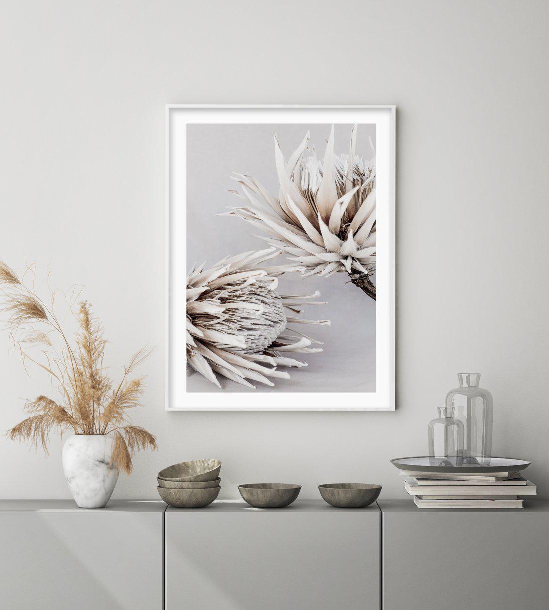 Iced Protea I Art Print-PRINT-Olive et Oriel-Olive et Oriel-Buy-Australian-Art-Prints-Online-with-Olive-et-Oriel-Your-Artwork-Specialists-Austrailia-Decorate-With-Coastal-Photo-Wall-Art-Prints-From-Our-Beach-House-Artwork-Collection-Fine-Poster-and-Framed-Artwork