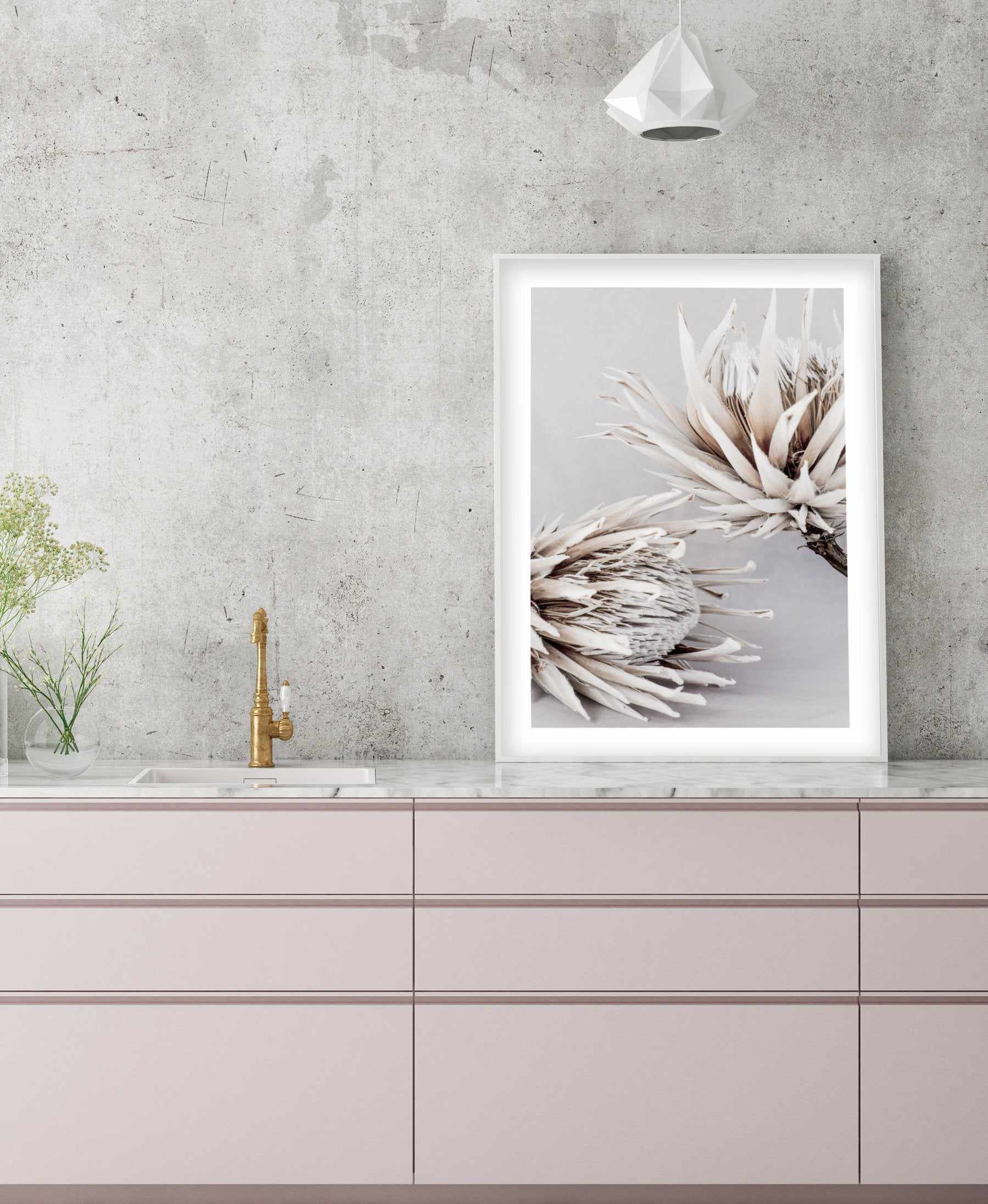 Iced Protea I Art Print-PRINT-Olive et Oriel-Olive et Oriel-Buy-Australian-Art-Prints-Online-with-Olive-et-Oriel-Your-Artwork-Specialists-Austrailia-Decorate-With-Coastal-Photo-Wall-Art-Prints-From-Our-Beach-House-Artwork-Collection-Fine-Poster-and-Framed-Artwork