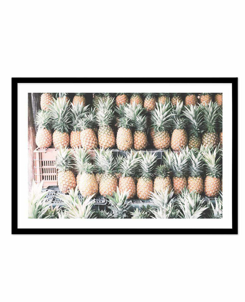 Island Road Trip | Pineapples Art Print-PRINT-Olive et Oriel-Olive et Oriel-A5 | 5.8" x 8.3" | 14.8 x 21cm-Black-With White Border-Buy-Australian-Art-Prints-Online-with-Olive-et-Oriel-Your-Artwork-Specialists-Austrailia-Decorate-With-Coastal-Photo-Wall-Art-Prints-From-Our-Beach-House-Artwork-Collection-Fine-Poster-and-Framed-Artwork