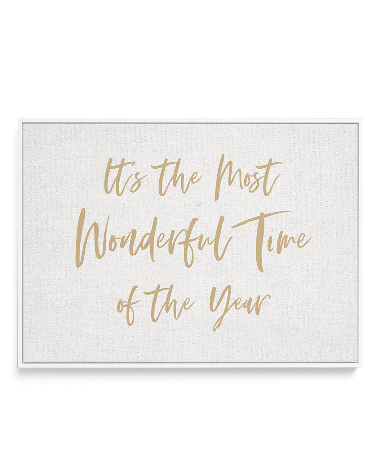 It's the Most Wonderful Time of the Year | Framed Canvas-CANVAS-You can shop wall art online with Olive et Oriel for everything from abstract art to fun kids wall art. Our beautiful modern art prints and canvas art are available from large canvas prints to wall art paintings and our proudly Australian artwork collection offers only the highest quality framed large wall art and canvas art Australia - You can buy fashion photography prints or Hampton print posters and paintings on canvas from Oliv