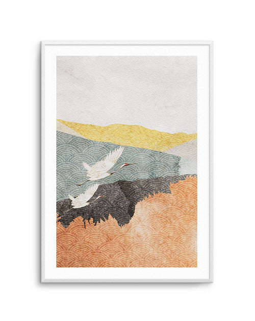 Japanese Vintage Cranes I Art Print-PRINT-Olive et Oriel-Olive et Oriel-A5 | 5.8" x 8.3" | 14.8 x 21cm-Unframed Art Print-With White Border-Buy-Australian-Art-Prints-Online-with-Olive-et-Oriel-Your-Artwork-Specialists-Austrailia-Decorate-With-Coastal-Photo-Wall-Art-Prints-From-Our-Beach-House-Artwork-Collection-Fine-Poster-and-Framed-Artwork