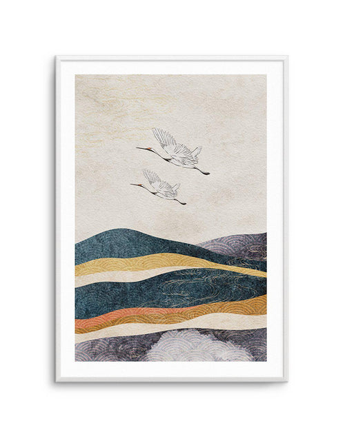 Japanese Vintage Cranes II Art Print-PRINT-Olive et Oriel-Olive et Oriel-A5 | 5.8" x 8.3" | 14.8 x 21cm-Unframed Art Print-With White Border-Buy-Australian-Art-Prints-Online-with-Olive-et-Oriel-Your-Artwork-Specialists-Austrailia-Decorate-With-Coastal-Photo-Wall-Art-Prints-From-Our-Beach-House-Artwork-Collection-Fine-Poster-and-Framed-Artwork