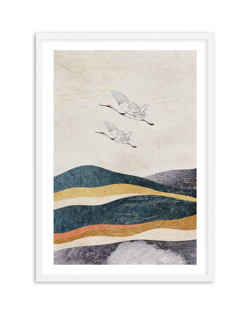 Japanese Vintage Cranes II Art Print-PRINT-Olive et Oriel-Olive et Oriel-A5 | 5.8" x 8.3" | 14.8 x 21cm-White-With White Border-Buy-Australian-Art-Prints-Online-with-Olive-et-Oriel-Your-Artwork-Specialists-Austrailia-Decorate-With-Coastal-Photo-Wall-Art-Prints-From-Our-Beach-House-Artwork-Collection-Fine-Poster-and-Framed-Artwork