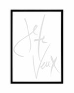 Je Te Veux (I Want You) Art Print-PRINT-Olive et Oriel-Olive et Oriel-A5 | 5.8" x 8.3" | 14.8 x 21cm-Black-With White Border-Buy-Australian-Art-Prints-Online-with-Olive-et-Oriel-Your-Artwork-Specialists-Austrailia-Decorate-With-Coastal-Photo-Wall-Art-Prints-From-Our-Beach-House-Artwork-Collection-Fine-Poster-and-Framed-Artwork