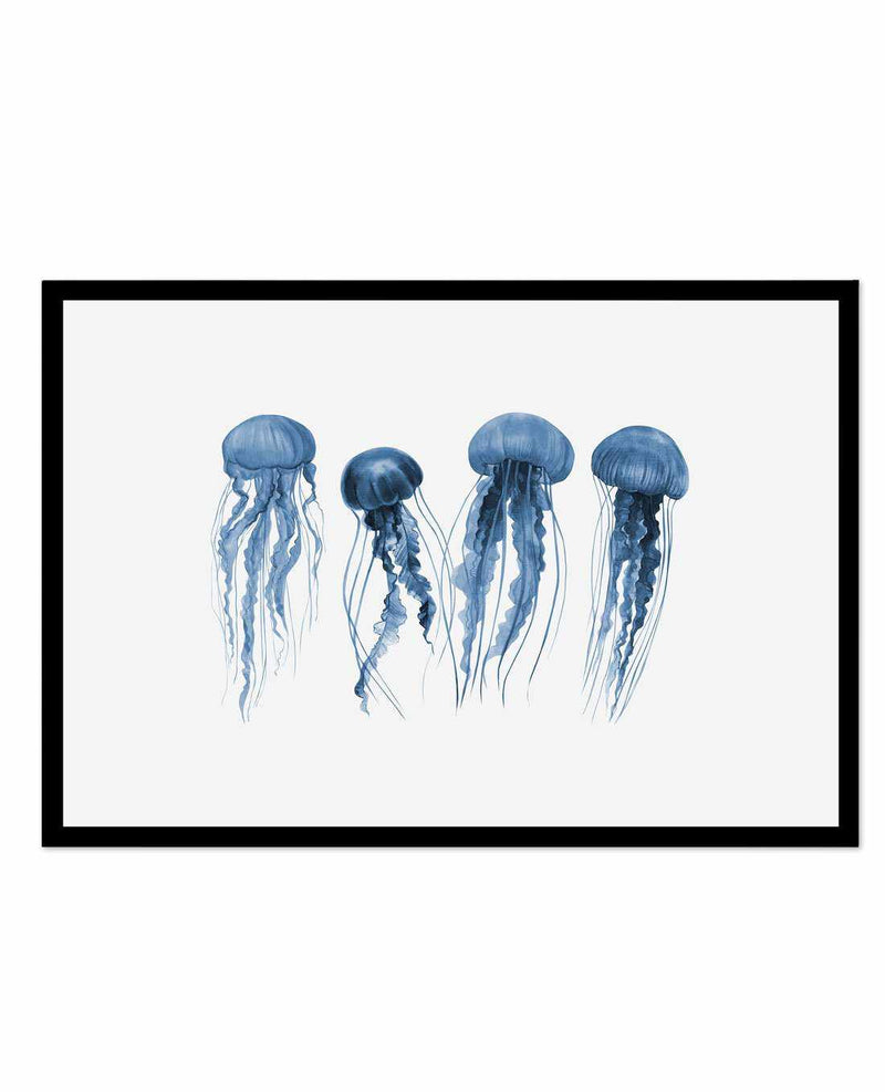 Jellyfish | LS Art Print-PRINT-Olive et Oriel-Olive et Oriel-A5 | 5.8" x 8.3" | 14.8 x 21cm-Black-With White Border-Buy-Australian-Art-Prints-Online-with-Olive-et-Oriel-Your-Artwork-Specialists-Austrailia-Decorate-With-Coastal-Photo-Wall-Art-Prints-From-Our-Beach-House-Artwork-Collection-Fine-Poster-and-Framed-Artwork