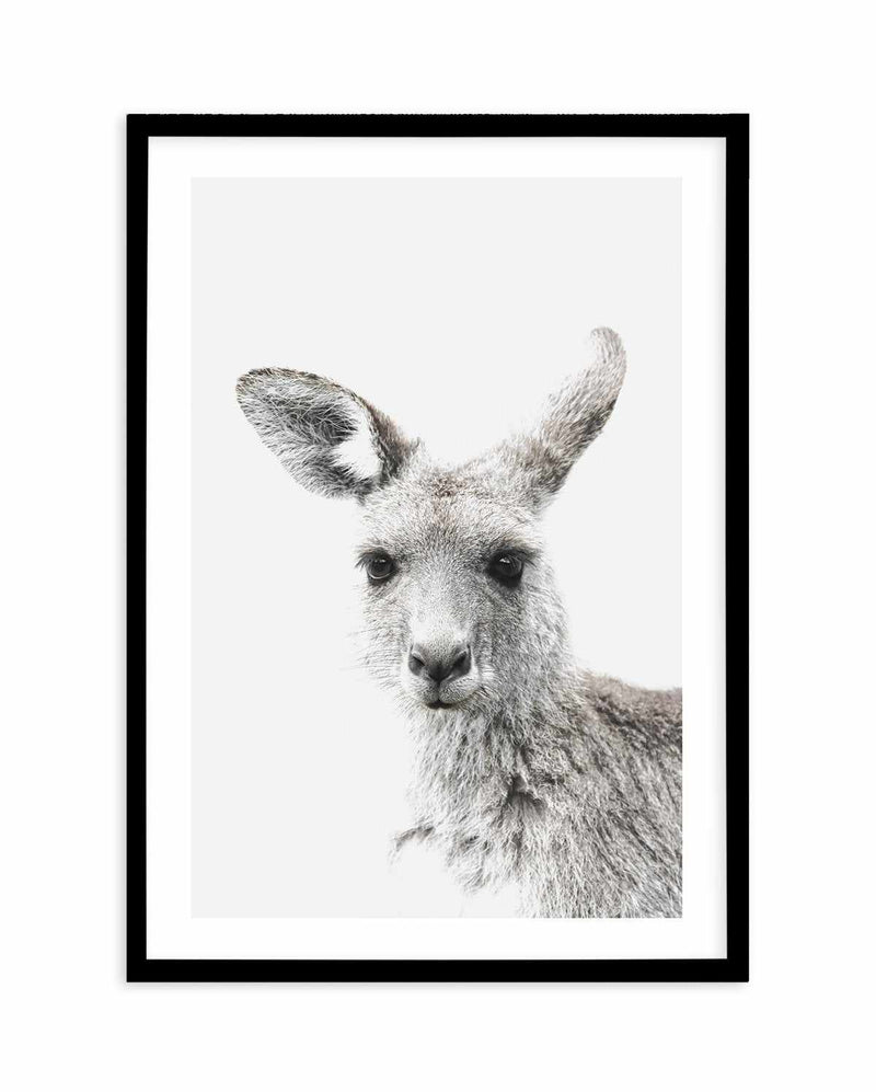 Kangaroo Art Print-PRINT-Olive et Oriel-Olive et Oriel-A4 | 8.3" x 11.7" | 21 x 29.7cm-Black-With White Border-Buy-Australian-Art-Prints-Online-with-Olive-et-Oriel-Your-Artwork-Specialists-Austrailia-Decorate-With-Coastal-Photo-Wall-Art-Prints-From-Our-Beach-House-Artwork-Collection-Fine-Poster-and-Framed-Artwork