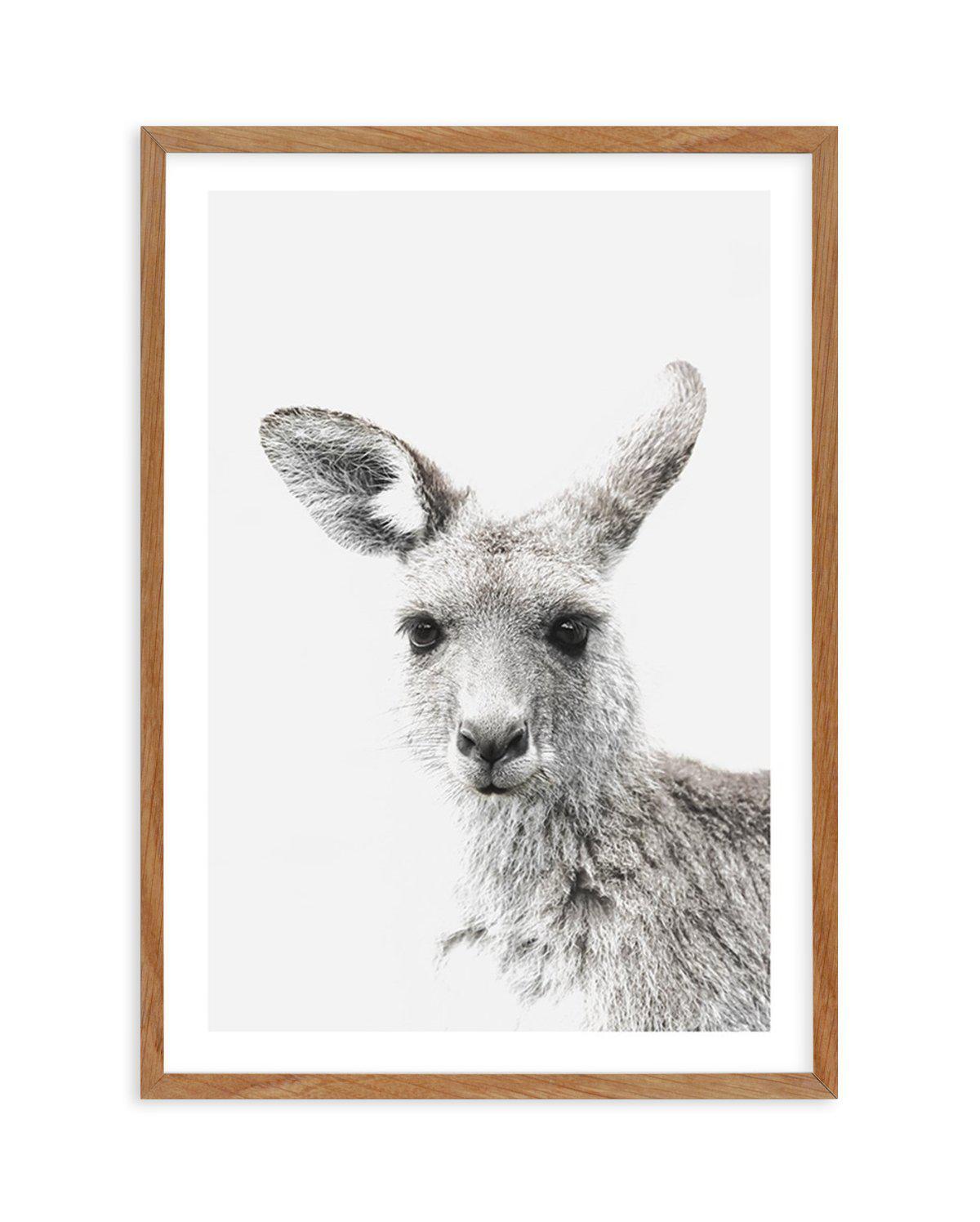 Kangaroo Art Print-PRINT-Olive et Oriel-Olive et Oriel-50x70 cm | 19.6" x 27.5"-Walnut-With White Border-Buy-Australian-Art-Prints-Online-with-Olive-et-Oriel-Your-Artwork-Specialists-Austrailia-Decorate-With-Coastal-Photo-Wall-Art-Prints-From-Our-Beach-House-Artwork-Collection-Fine-Poster-and-Framed-Artwork