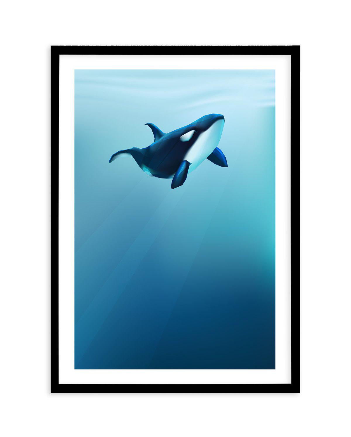 Killer | Graphic Whales Collection Art Print-PRINT-Olive et Oriel-Olive et Oriel-A5 | 5.8" x 8.3" | 14.8 x 21cm-Black-With White Border-Buy-Australian-Art-Prints-Online-with-Olive-et-Oriel-Your-Artwork-Specialists-Austrailia-Decorate-With-Coastal-Photo-Wall-Art-Prints-From-Our-Beach-House-Artwork-Collection-Fine-Poster-and-Framed-Artwork