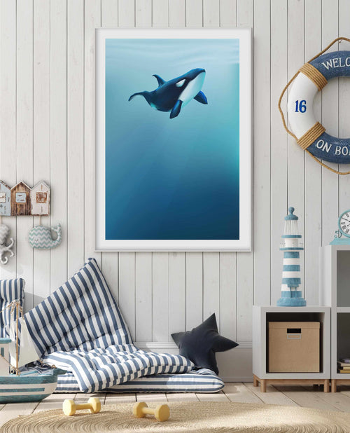 Killer | Graphic Whales Collection Art Print-PRINT-Olive et Oriel-Olive et Oriel-Buy-Australian-Art-Prints-Online-with-Olive-et-Oriel-Your-Artwork-Specialists-Austrailia-Decorate-With-Coastal-Photo-Wall-Art-Prints-From-Our-Beach-House-Artwork-Collection-Fine-Poster-and-Framed-Artwork