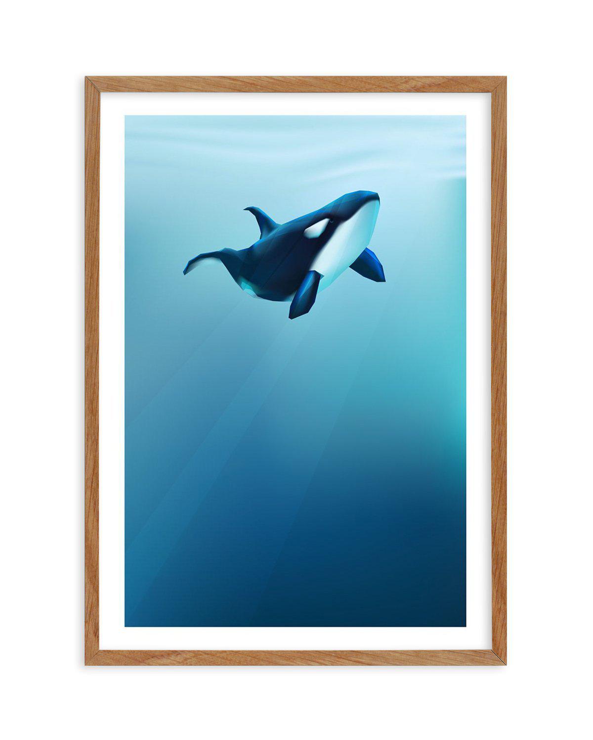 Killer | Graphic Whales Collection Art Print-PRINT-Olive et Oriel-Olive et Oriel-50x70 cm | 19.6" x 27.5"-Walnut-With White Border-Buy-Australian-Art-Prints-Online-with-Olive-et-Oriel-Your-Artwork-Specialists-Austrailia-Decorate-With-Coastal-Photo-Wall-Art-Prints-From-Our-Beach-House-Artwork-Collection-Fine-Poster-and-Framed-Artwork