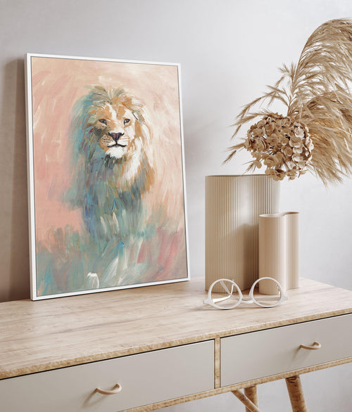 King of the Jungle | Framed Canvas-CANVAS-You can shop wall art online with Olive et Oriel for everything from abstract art to fun kids wall art. Our beautiful modern art prints and canvas art are available from large canvas prints to wall art paintings and our proudly Australian artwork collection offers only the highest quality framed large wall art and canvas art Australia - You can buy fashion photography prints or Hampton print posters and paintings on canvas from Olive et Oriel and have th