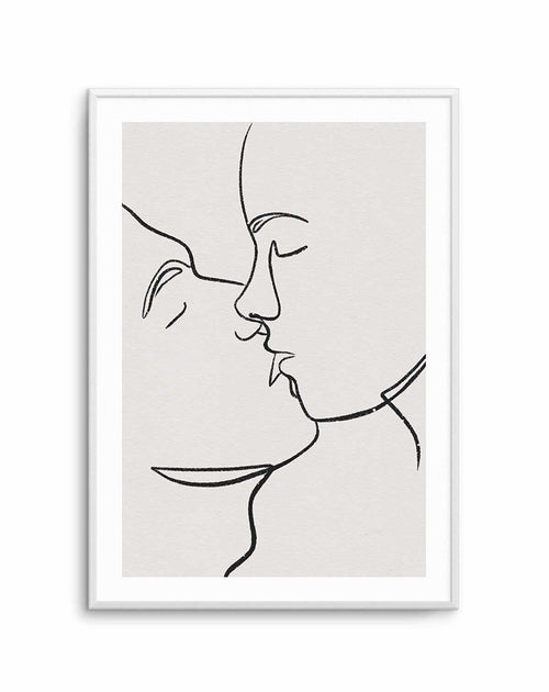 Kiss Line Art Art Print-PRINT-Olive et Oriel-Olive et Oriel-A5 | 5.8" x 8.3" | 14.8 x 21cm-Unframed Art Print-With White Border-Buy-Australian-Art-Prints-Online-with-Olive-et-Oriel-Your-Artwork-Specialists-Austrailia-Decorate-With-Coastal-Photo-Wall-Art-Prints-From-Our-Beach-House-Artwork-Collection-Fine-Poster-and-Framed-Artwork