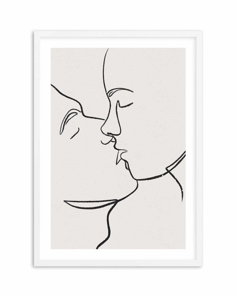 Kiss Line Art Art Print-PRINT-Olive et Oriel-Olive et Oriel-A5 | 5.8" x 8.3" | 14.8 x 21cm-White-With White Border-Buy-Australian-Art-Prints-Online-with-Olive-et-Oriel-Your-Artwork-Specialists-Austrailia-Decorate-With-Coastal-Photo-Wall-Art-Prints-From-Our-Beach-House-Artwork-Collection-Fine-Poster-and-Framed-Artwork