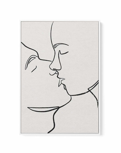 Kiss Line Art | Framed Canvas-CANVAS-You can shop wall art online with Olive et Oriel for everything from abstract art to fun kids wall art. Our beautiful modern art prints and canvas art are available from large canvas prints to wall art paintings and our proudly Australian artwork collection offers only the highest quality framed large wall art and canvas art Australia - You can buy fashion photography prints or Hampton print posters and paintings on canvas from Olive et Oriel and have them de