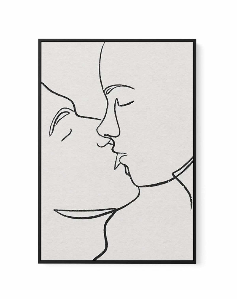 Kiss Line Art | Framed Canvas-CANVAS-You can shop wall art online with Olive et Oriel for everything from abstract art to fun kids wall art. Our beautiful modern art prints and canvas art are available from large canvas prints to wall art paintings and our proudly Australian artwork collection offers only the highest quality framed large wall art and canvas art Australia - You can buy fashion photography prints or Hampton print posters and paintings on canvas from Olive et Oriel and have them de