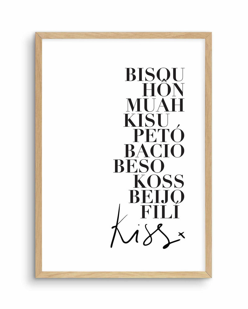 Kisses Art Print-PRINT-Olive et Oriel-Olive et Oriel-A5 | 5.8" x 8.3" | 14.8 x 21cm-Oak-With White Border-Buy-Australian-Art-Prints-Online-with-Olive-et-Oriel-Your-Artwork-Specialists-Austrailia-Decorate-With-Coastal-Photo-Wall-Art-Prints-From-Our-Beach-House-Artwork-Collection-Fine-Poster-and-Framed-Artwork