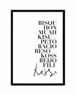 Kisses Art Print-PRINT-Olive et Oriel-Olive et Oriel-A5 | 5.8" x 8.3" | 14.8 x 21cm-Black-With White Border-Buy-Australian-Art-Prints-Online-with-Olive-et-Oriel-Your-Artwork-Specialists-Austrailia-Decorate-With-Coastal-Photo-Wall-Art-Prints-From-Our-Beach-House-Artwork-Collection-Fine-Poster-and-Framed-Artwork