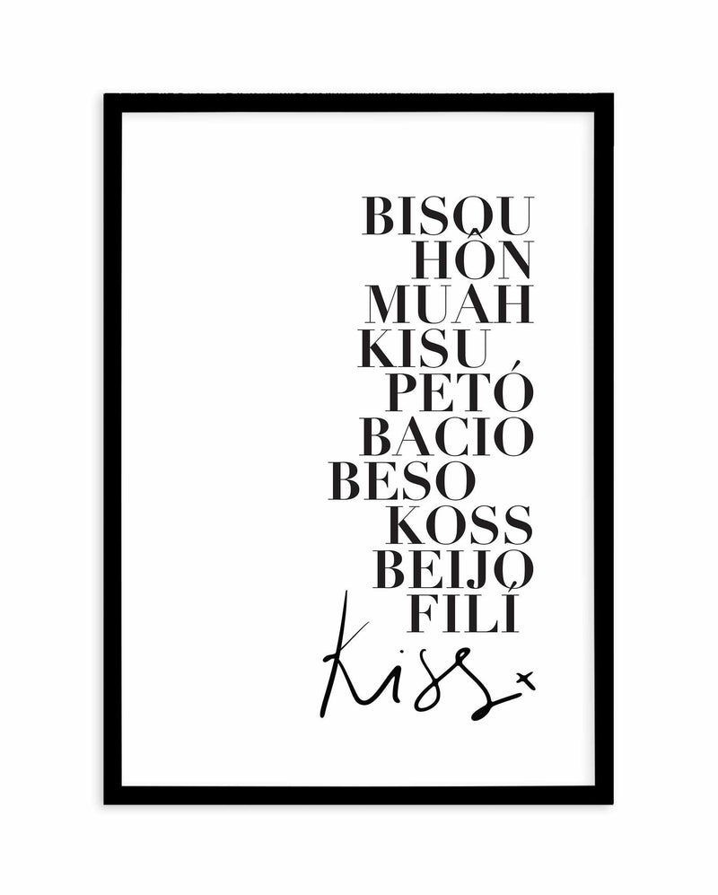 Kisses Art Print-PRINT-Olive et Oriel-Olive et Oriel-A5 | 5.8" x 8.3" | 14.8 x 21cm-Black-With White Border-Buy-Australian-Art-Prints-Online-with-Olive-et-Oriel-Your-Artwork-Specialists-Austrailia-Decorate-With-Coastal-Photo-Wall-Art-Prints-From-Our-Beach-House-Artwork-Collection-Fine-Poster-and-Framed-Artwork