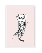 Kitty Kat I | Pink Art Print-PRINT-Olive et Oriel-Olive et Oriel-A5 | 5.8" x 8.3" | 14.8 x 21cm-White-With White Border-Buy-Australian-Art-Prints-Online-with-Olive-et-Oriel-Your-Artwork-Specialists-Austrailia-Decorate-With-Coastal-Photo-Wall-Art-Prints-From-Our-Beach-House-Artwork-Collection-Fine-Poster-and-Framed-Artwork